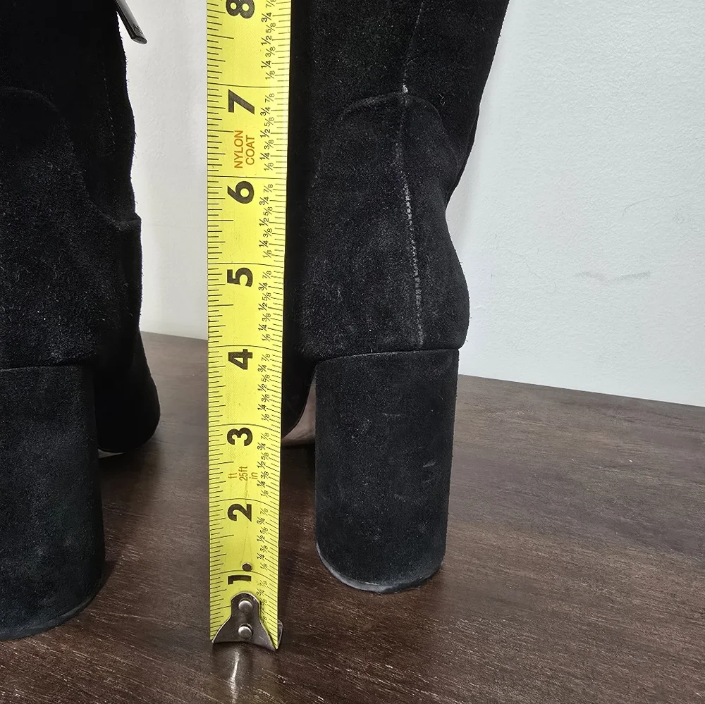 🤩Host Pick❤️AD & Daughters Black Suede Heeled Boots Women's Size 9 - Picture 7 of 11